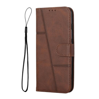 For Infinix Note 12i Stitching Calf Texture Buckle Leather Phone Case(Brown)