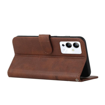 For Infinix Note 12i Stitching Calf Texture Buckle Leather Phone Case(Brown)