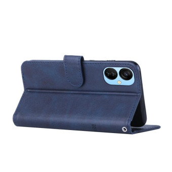 For Tecno Spark 9 Pro Stitching Calf Texture Buckle Leather Phone Case(Blue)