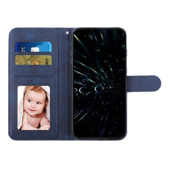 For Tecno Spark 9 Pro Stitching Calf Texture Buckle Leather Phone Case(Blue)