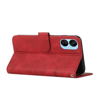 For Tecno Spark 9 Pro Stitching Calf Texture Buckle Leather Phone Case(Red)