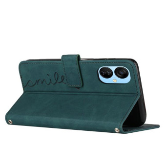 For Tecno Spark 9 Pro Skin Feel Heart Pattern Leather Phone Case(Green)