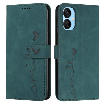 For Tecno Spark 9 Pro Skin Feel Heart Pattern Leather Phone Case(Green)