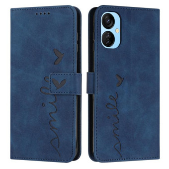 For Tecno Spark 9T Skin Feel Heart Pattern Leather Phone Case(Blue)