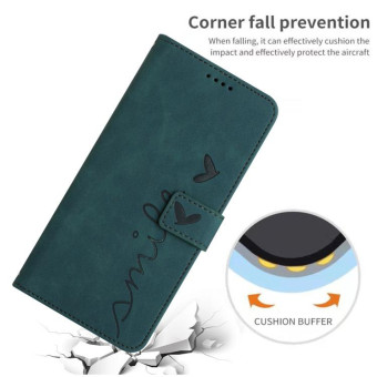 For Tecno Spark 9T Skin Feel Heart Pattern Leather Phone Case(Green)
