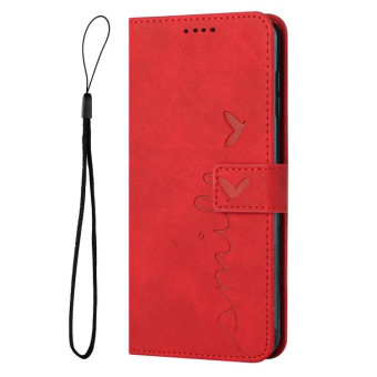 For Tecno Pova 3 Skin Feel Heart Pattern Leather Phone Case(Red)