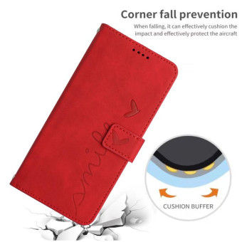For Tecno Pova 3 Skin Feel Heart Pattern Leather Phone Case(Red)