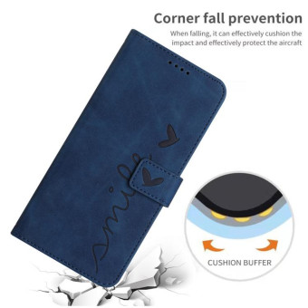 For Tecno Pova 3 Skin Feel Heart Pattern Leather Phone Case(Blue)
