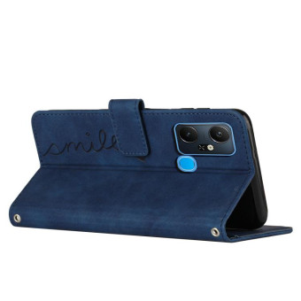 For Infinix Smart 6 Plus India Skin Feel Heart Pattern Leather Phone Case(Blue)