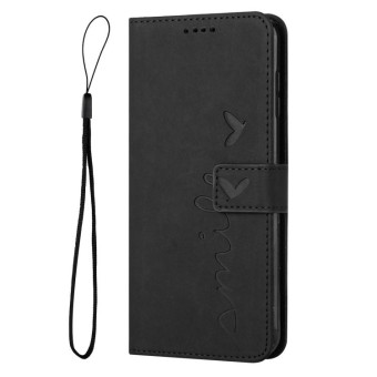 For Infinix Smart 6 Plus India Skin Feel Heart Pattern Leather Phone Case(Black)