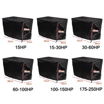210D Oxford Cloth Boat Propeller Engine Waterproof and Dustproof Cover, Size:68x40x53cm/60-100HP(Black)