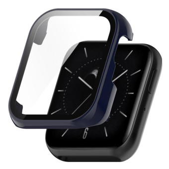 For OPPO Watch 3 Tempered Glass Film PC Watch Case(Ink Blue)
