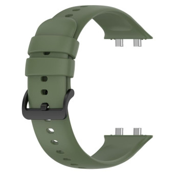 For OPPO Watch 3 Pro Solid Color Soft Silicone Watch Band(Dark Green)