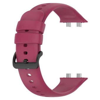 For OPPO Watch 3 Pro Solid Color Soft Silicone Watch Band(Wine Red)