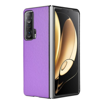 For Honor Magic V Plain Skin Litchi Texture Phone Case(Purple)