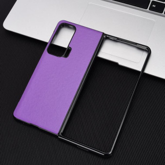 For Honor Magic V Plain Skin Litchi Texture Phone Case(Purple)