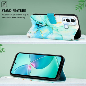 For Infinix Hot 12 Play / 12 Play NFC PT003 Marble Pattern Flip Leather Phone Case(Green)