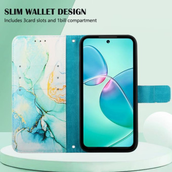 For Infinix Hot 12 Play / 12 Play NFC PT003 Marble Pattern Flip Leather Phone Case(Green)