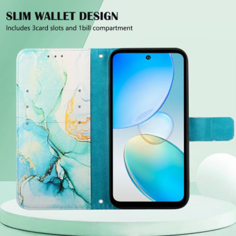 For Infinix Hot 12 X6817 PT003 Marble Pattern Flip Leather Phone Case(Green)