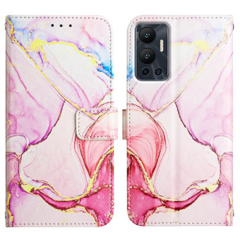 For Infinix Hot 12 X6817 PT003 Marble Pattern Flip Leather Phone Case(Rose Gold)