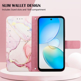 For Infinix Hot 12 X6817 PT003 Marble Pattern Flip Leather Phone Case(Rose Gold)