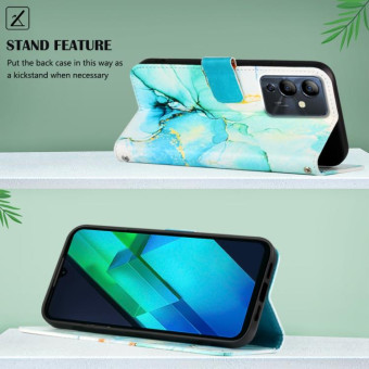 For Infinix Note 12i X6819 PT003 Marble Pattern Flip Leather Phone Case(Green)