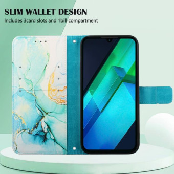 For Infinix Note 12i X6819 PT003 Marble Pattern Flip Leather Phone Case(Green)