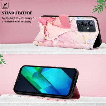 For Infinix Note 12i X6819 PT003 Marble Pattern Flip Leather Phone Case(Rose Gold)
