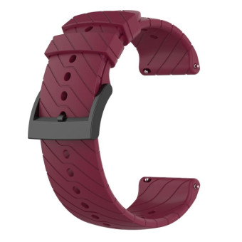 For Suunto 9 Lightning Silicone Watch Band(Red Wine)