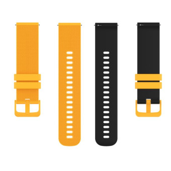 For Suunto 5 Peak Small Plaid Texture Two-color Silicone Watch Band(Yellow Black)
