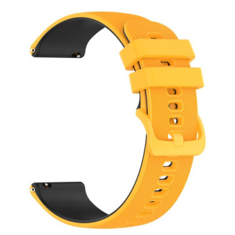 For Suunto 5 Peak Small Plaid Texture Two-color Silicone Watch Band(Yellow Black)