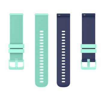 For Suunto 5 Peak Small Plaid Texture Two-color Silicone Watch Band(Mint Green Blue)