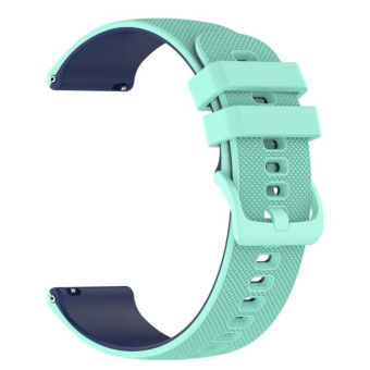 For Suunto 5 Peak Small Plaid Texture Two-color Silicone Watch Band(Mint Green Blue)