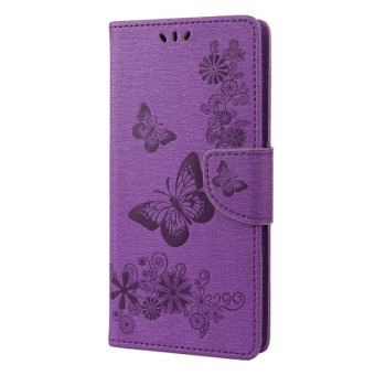 For Nokia G60 Butterfly Embossed Horizontal Flip Leather Phone Case(Purple)