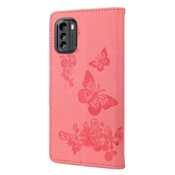 For Nokia G60 Butterfly Embossed Horizontal Flip Leather Phone Case(Pink)