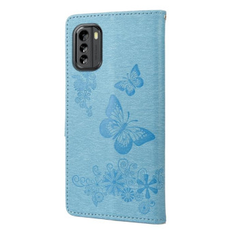 For Nokia G60 Butterfly Embossed Horizontal Flip Leather Phone Case(Blue)