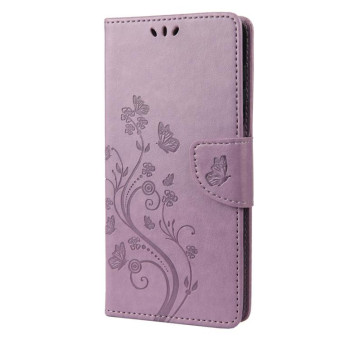 For Nokia G60 Butterfly Flower Pattern Leather Phone Case(Light Purple)