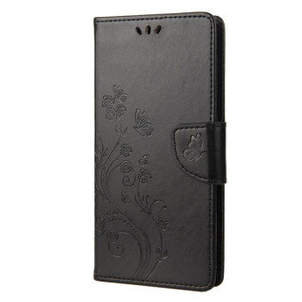For Nokia G60 Butterfly Flower Pattern Leather Phone Case(Black)