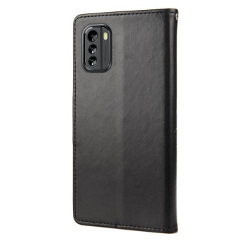 For Nokia G60 Butterfly Flower Pattern Leather Phone Case(Black)