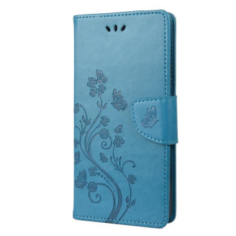 For Nokia G60 Butterfly Flower Pattern Leather Phone Case(Blue)