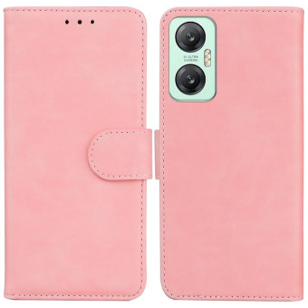 For Infinix Hot 20 5G Skin Feel Pure Color Flip Leather Phone Case(Pink)
