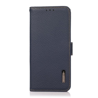 For Nokia C31 KHAZNEH Side-Magnetic Litchi Genuine Leather RFID Phone Case(Blue)