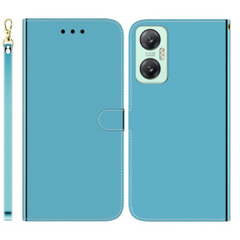 For Infinix Hot 20 Imitated Mirror Surface Leather Phone Case(Blue)