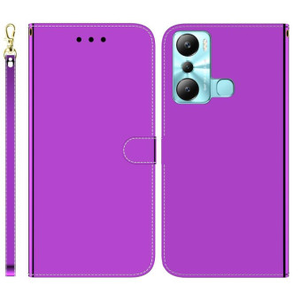 For Infinix Hot 20i Imitated Mirror Surface Leather Phone Case(Purple)