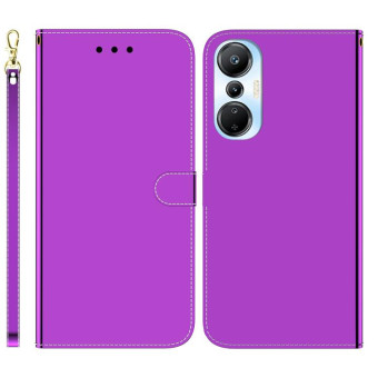 For Infinix Hot 20s Imitated Mirror Surface Leather Phone Case(Purple)