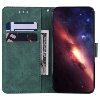 For Infinix Hot 20 Geometric Embossed Leather Phone Case(Green)