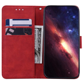 For Infinix Hot 20 Geometric Embossed Leather Phone Case(Red)