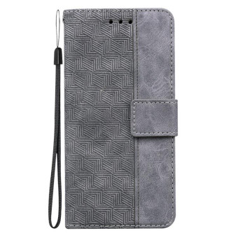 For Infinix Hot 20 5G Geometric Embossed Leather Phone Case(Grey)