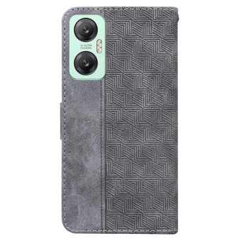 For Infinix Hot 20 5G Geometric Embossed Leather Phone Case(Grey)