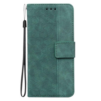 For Infinix Hot 20 5G Geometric Embossed Leather Phone Case(Green)